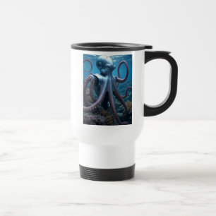 Cyber Octopus caneca de viagem branca esquerda