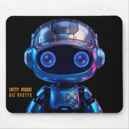 Cyberpunk AI Robot Mouse Pad #00001 | AIC Rustyx