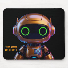 Cyberpunk AI Robot Mouse Pad #00003 | AIC Rustyx