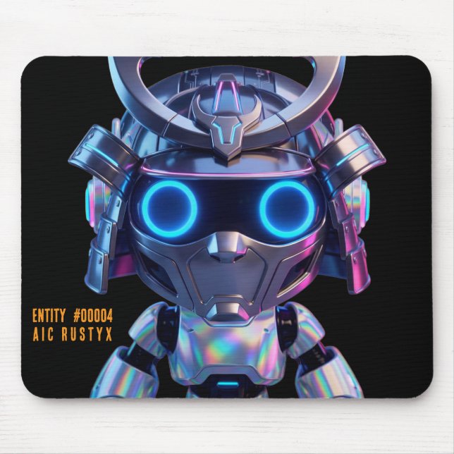 Cyberpunk AI Robot Mouse Pad #00004 | AIC Rustyx (Frente)