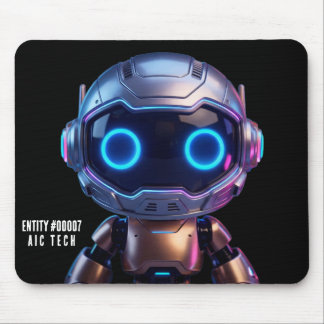 Cyberpunk AI Robot Mouse Pad #00007 | AIC Tech