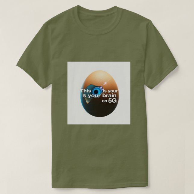 Cyberpunk Egg Meme T-Shirt Engraçado | "Cérebro no (Frente do Design)