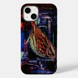 Cyberpunk Sparrow em Neon Cityscape