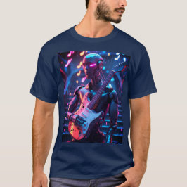 Cyborg Guitarist Robot - Sci-Fi Music T-Shirt