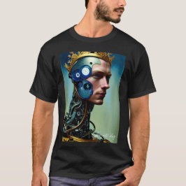 Cyborg Príncipe Rei Mens T-Shirt com Crowned