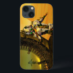 CYBORG TITAN,DESERT HYPERION Science Ficfi<br><div class="desc">Imagem artística, colorida e brilhante de ficção científica em cores amarela, verde, castanha, branca. Titan cyborg da Hyperion com sua vibrante carapaça metálica cromática reflexiva em um ambiente surreal com pirâmides, sol quente, deserto semelhante a uma paisagem egípcia, quadro de animação do filme 3D Hyperion World . É também um...</div>