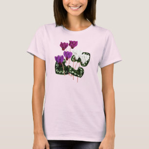 Cyclamen Flower 1800s Vintage Botanical T-Shirt