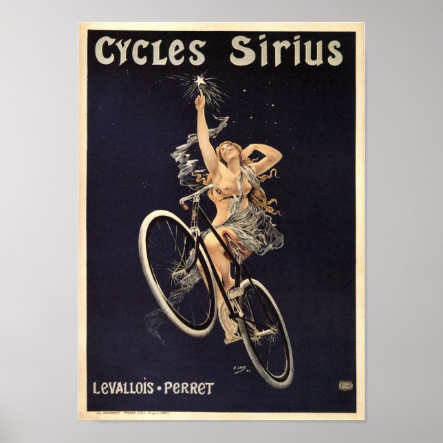 Cycle Sirius, França, Vintage Bicycle Poster (Frente)