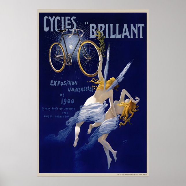 Cycles Brillant Vintage Bicycle Poster (Frente)