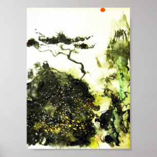 Cypress só no impressão da arte de Carmel