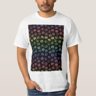 D20 Padrão do Conjunto de Datas (Arco-Íris) Camisa