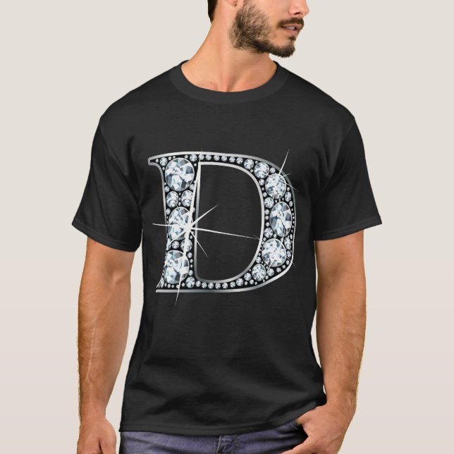 "D" Diamond Bling T-Shirt (Frente)