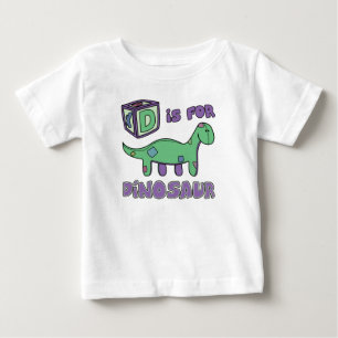 D é para o t-shirt do bebê do dinossauro
