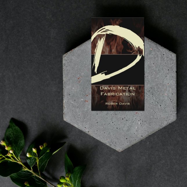 D Flame Monograma Cartão de visita (Criador carregado)