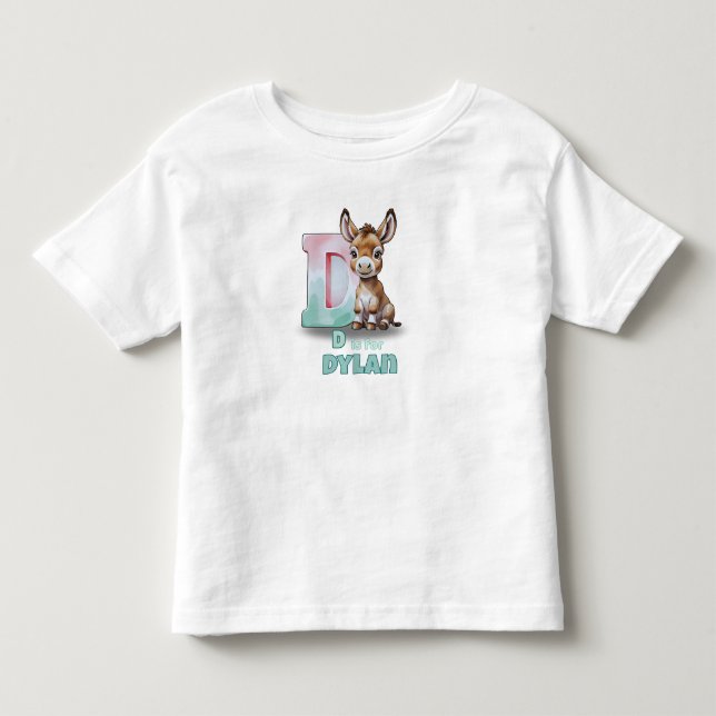 D is for Dylan – Personalized Toddler T-Shirt  (Frente)