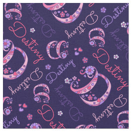 D monograma e nome personalizado tecido de destino