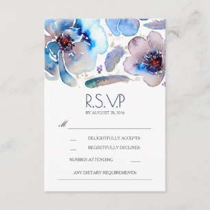Da aguarela floral RSVP das penas de Boho cartão