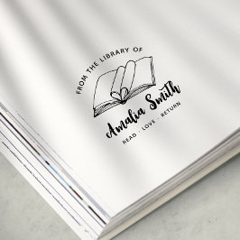 Da Biblioteca De | Carimbo de Livro de Corações