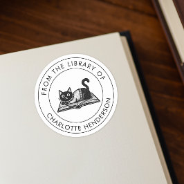 Da Biblioteca Do Gato Etiqueta Personalizada De Li