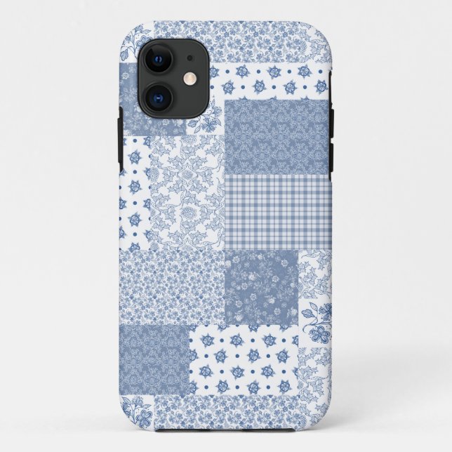 Da Case-Mate Capa Indigo e Branco Falso Patchwork para iPhone 5 (Verso)