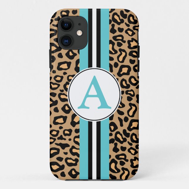 Da Case-Mate Capa para iPhone 5 Aqua Monogram Leopard Case Mate (Verso)