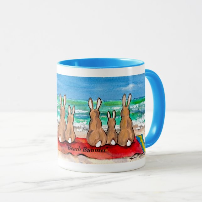Da "coelhos coloridos dos coelhos praia" na caneca (Frente Esquerda)