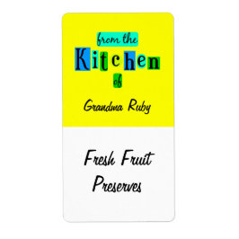 Da Cozinha da Etiqueta de Receita Verde Azul Perso