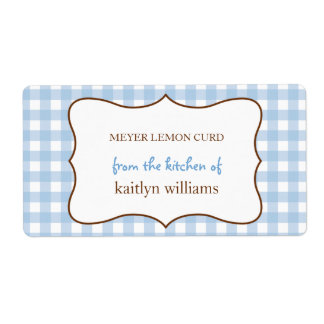 Da cozinha da etiqueta personalizada de gingham az