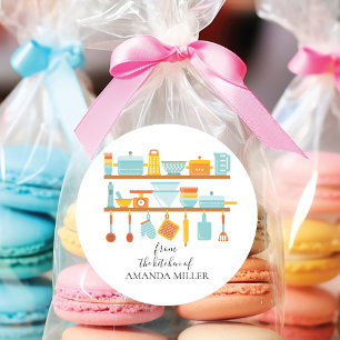 Da cozinha da etiqueta redonda retro