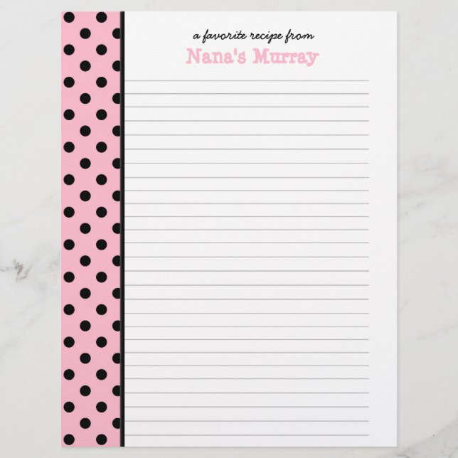 Da Cozinha da Página de Receitas da Nana Polka Dot (Frente)