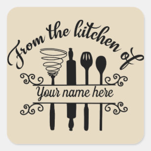 Da cozinha de adicione a etiqueta conhecida