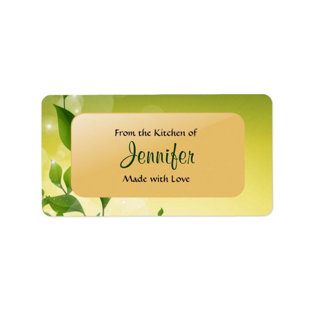 Da cozinha de - Etiqueta Modelo (Frente)