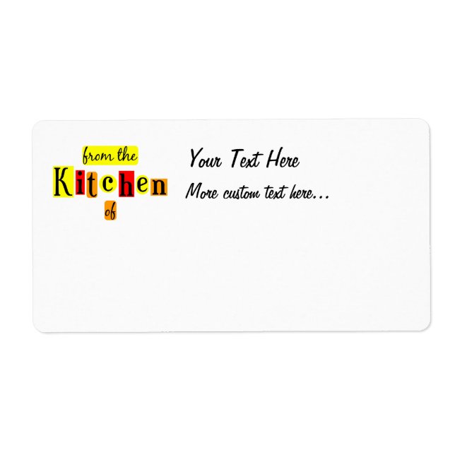 Da Cozinha de Etiquetas Personalizadas Retro (Frente)