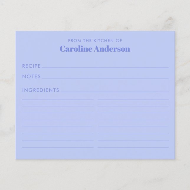 Da Cozinha de Receita Roxa Personalizada  (Frente)