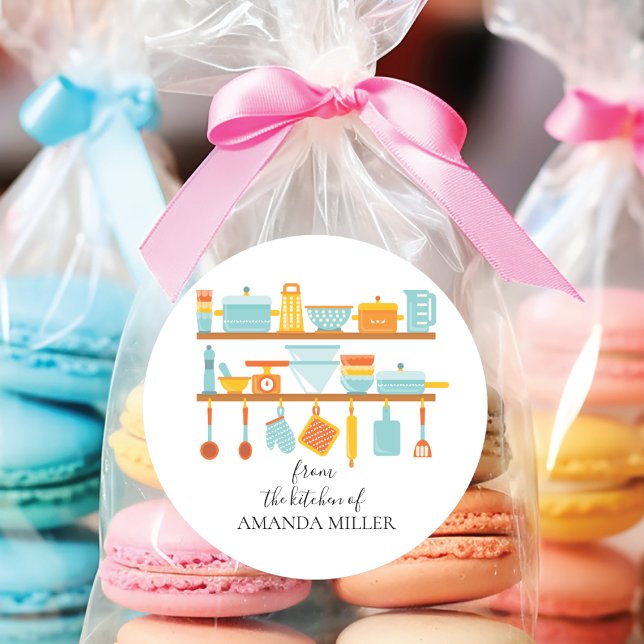 Da cozinha do adesivo retrorredondo (Criador carregado)