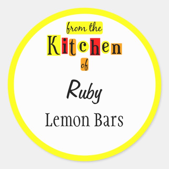 Da Cozinha dos Autocolantes Amarelos Retro (Frente)