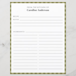 Da Cozinha   Xadrez verde-oliva Inserir