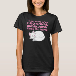 Da divisão emocional do lugar do gato t-shirt aqui