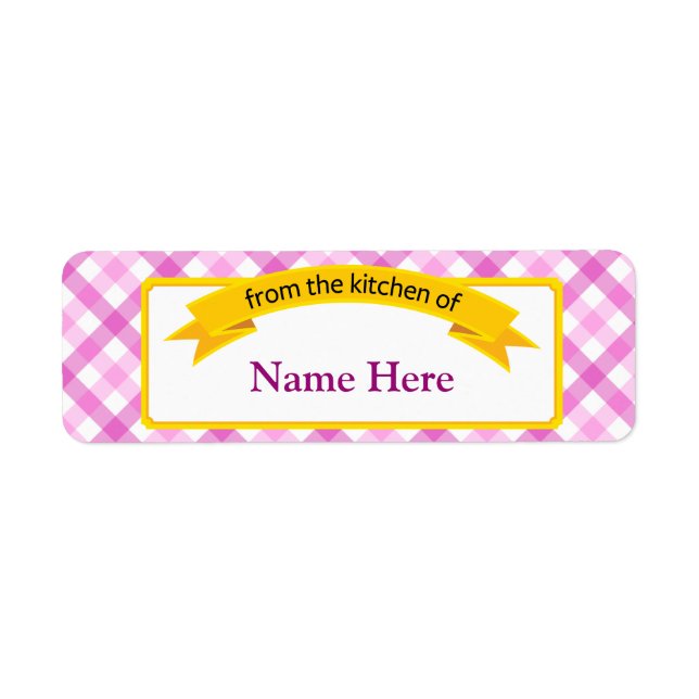 Da Etiqueta de Comida da Cozinha - Rosa (Frente)