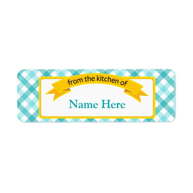 Da Etiqueta de Comida da Cozinha - Teal (Frente)