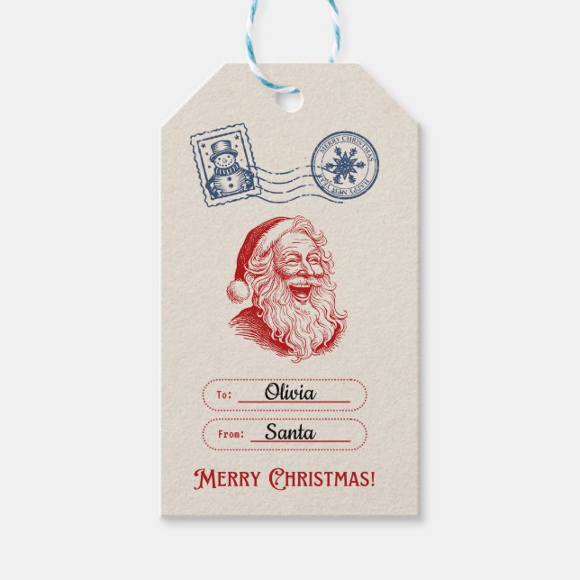 Da etiqueta de presente de natal dos papais noeis (Frente)