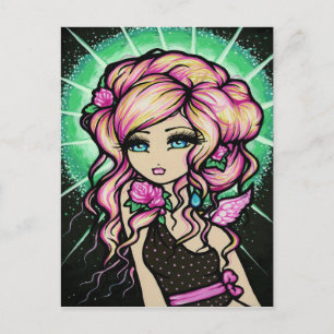 Da fantasia cor-de-rosa do anjo do fosco cartão