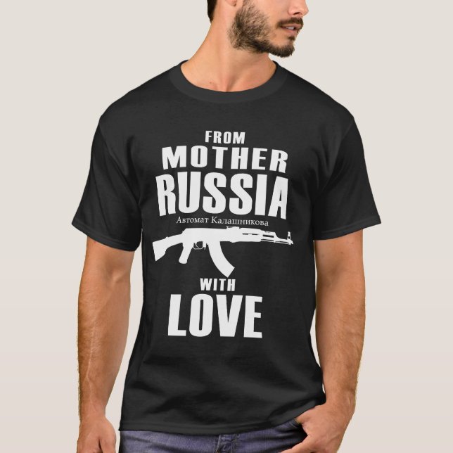Da mãe Rússia com a camisa do amor AK (homens) (Frente)