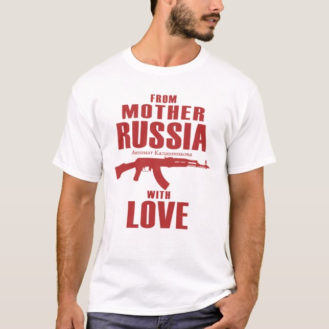 Da mãe Rússia com a camisa do amor AK (homens) (Frente)