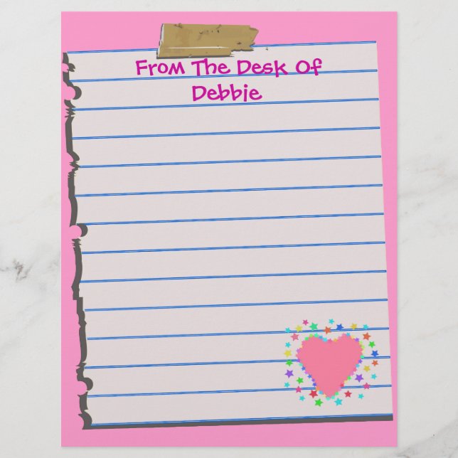 Da Mesa De...Papel De Carta De Diversão (Frente)