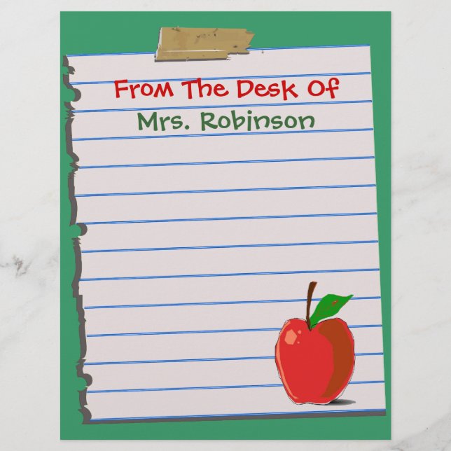 Da Mesa Do...Teacher Letterhead Stationery (Frente)