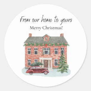 Da Nossa Casa para a Sua Feliz Natal Adesivo