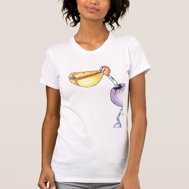 Da ruptura pequeno T camisa do pelicano das (Frente)