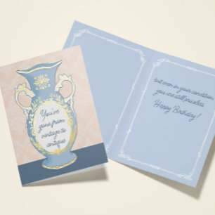 Da Vintage ao Cartão de Aniversário Antiquado Engr