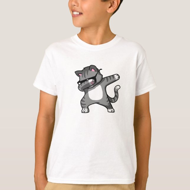 Dabbing Cat Funny Shirt Dab Hop Hop T-Shirt (Frente)